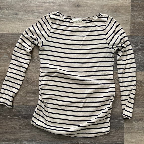H&M MAMA Striped Maternity Long Sleeved Top Size M - Picture 1 of 2